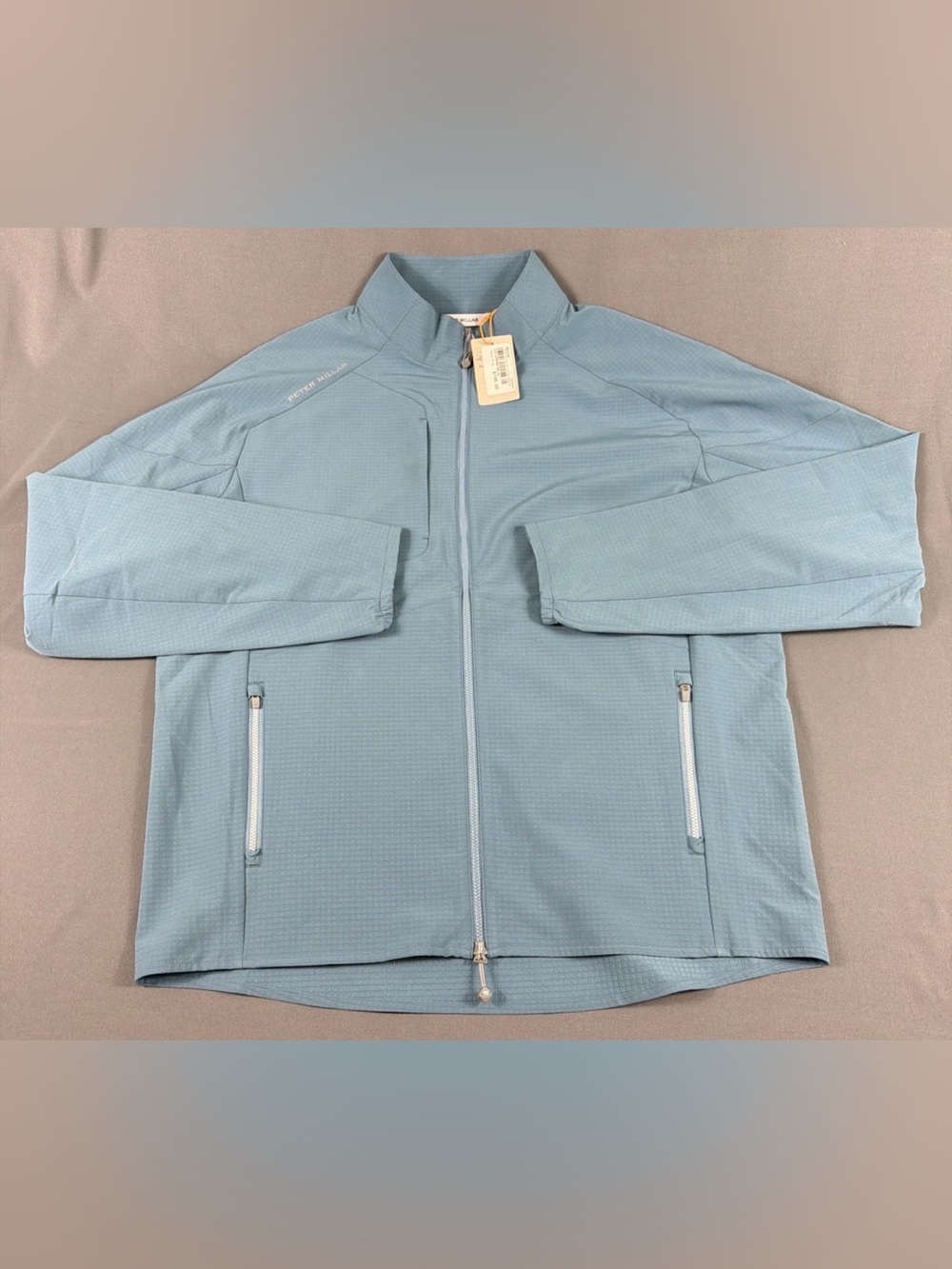 Peter Millar Golf Jacket Sleeve Logo Winter Wind Gust Large Rainfall MSRP $200